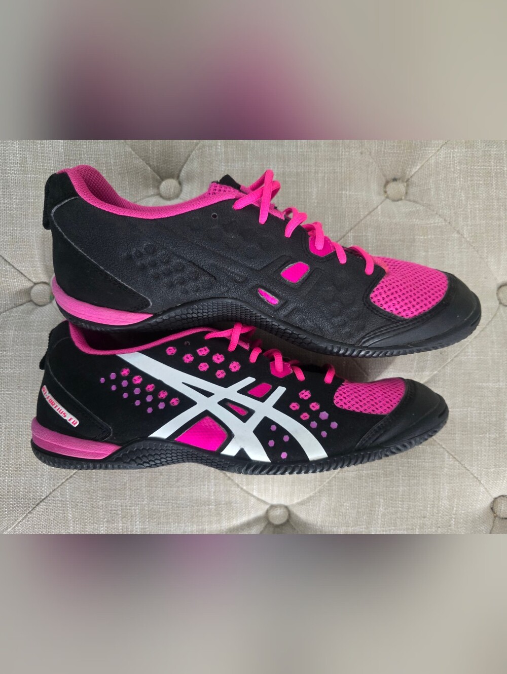 ASICS Black and Hot Pink Women's Athletic Sneakers - Picture 6 of 7